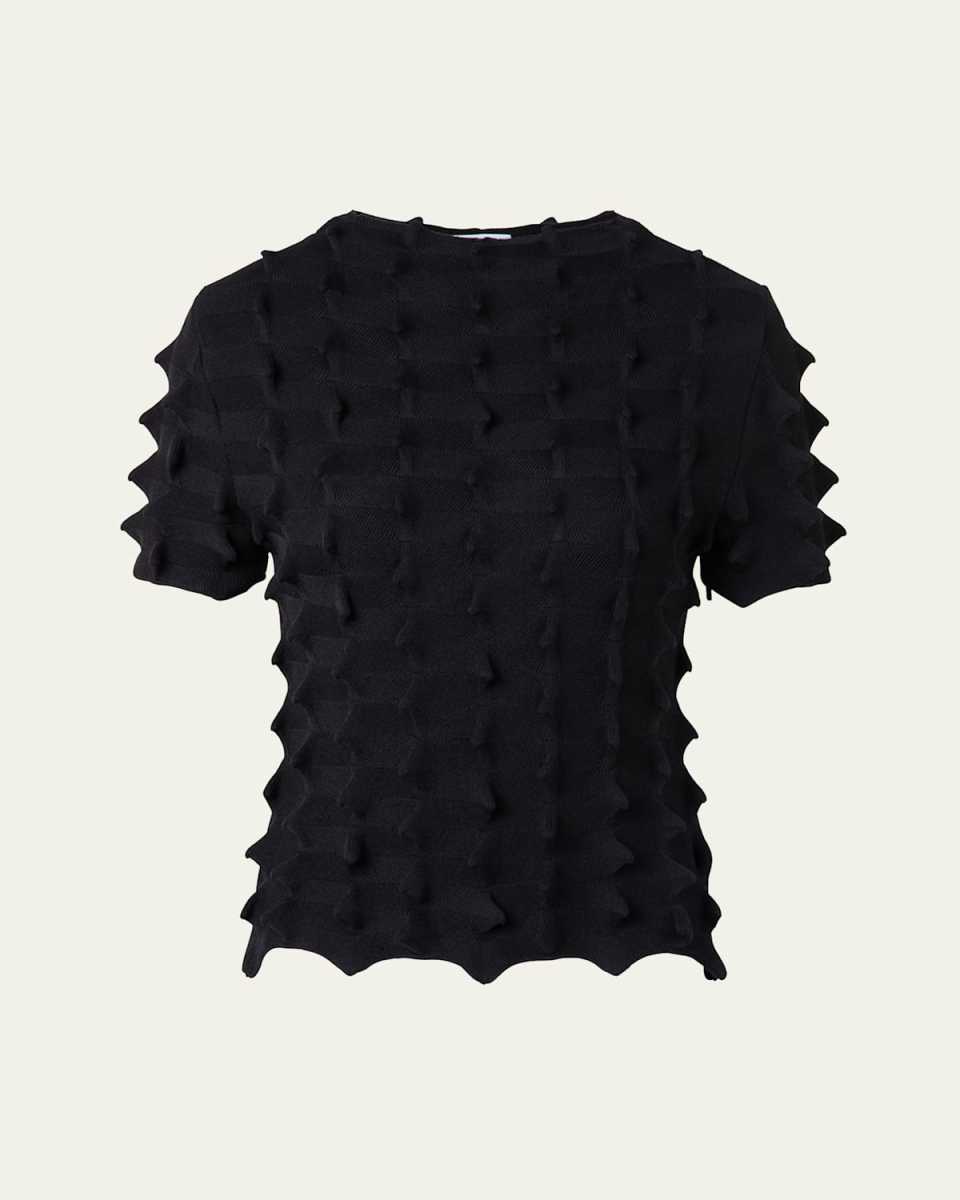3D Sail Knit Short-Sleeve Sweater